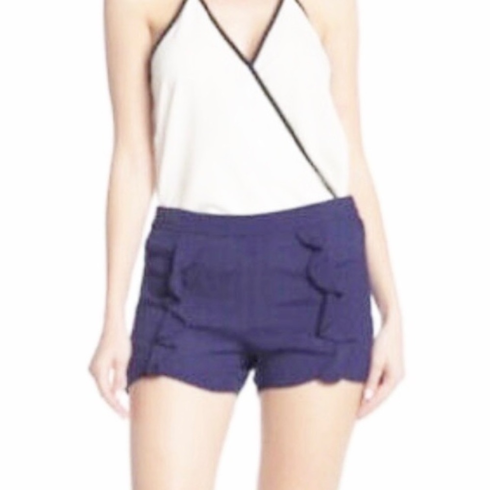 Kut from the kloth shorts ruffle front navy blue dressy shorts size M NWOT
